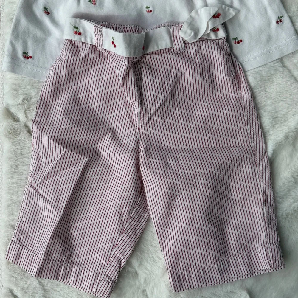 Gymboree Sweet Cherries Tee Pants and Sweater 18-24 Months Vintage